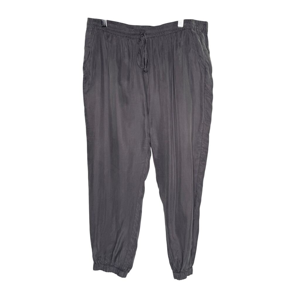 Johnny Was Alice Cropped Jogger Pants XL Gray Pull On Comfort Lounge